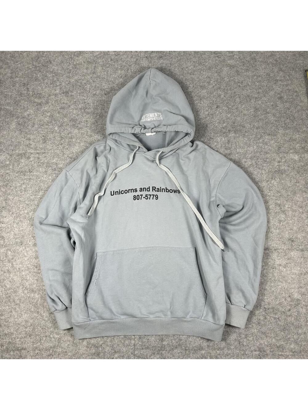 Vestments Unicorns And Rainbows Baby Blue Hoodie Size Medium